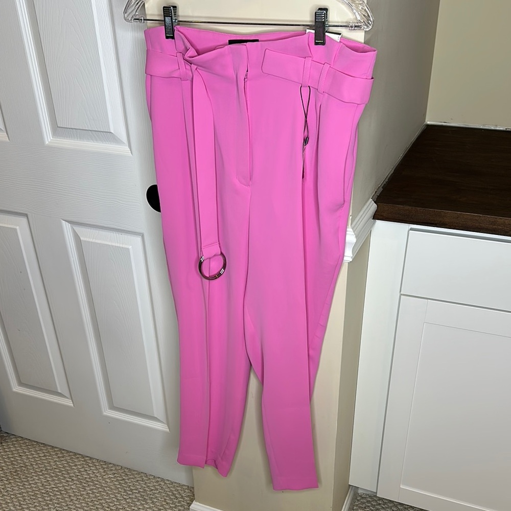 Pink Women's Pants with Belt